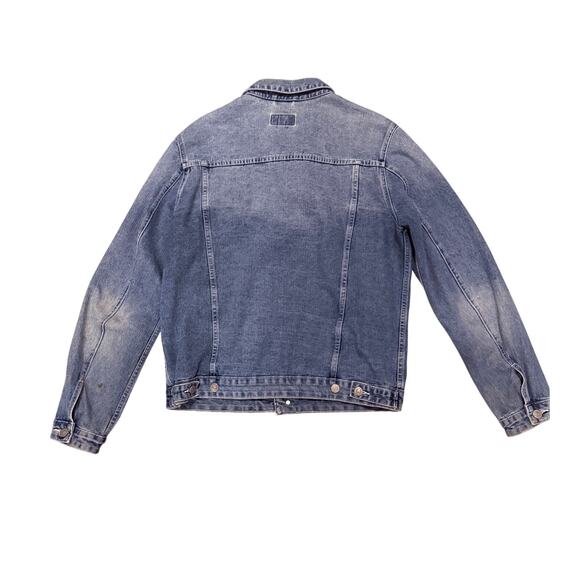 ASOS Mens Denim Jacket Large Classic Trucker Light Wash Casual Streetwear Cotton - Picture 2 of 8